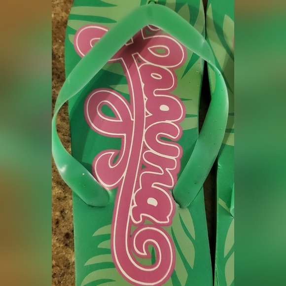 Laguna green flip flops‎ w/jelly straps - Picture 3 of 4